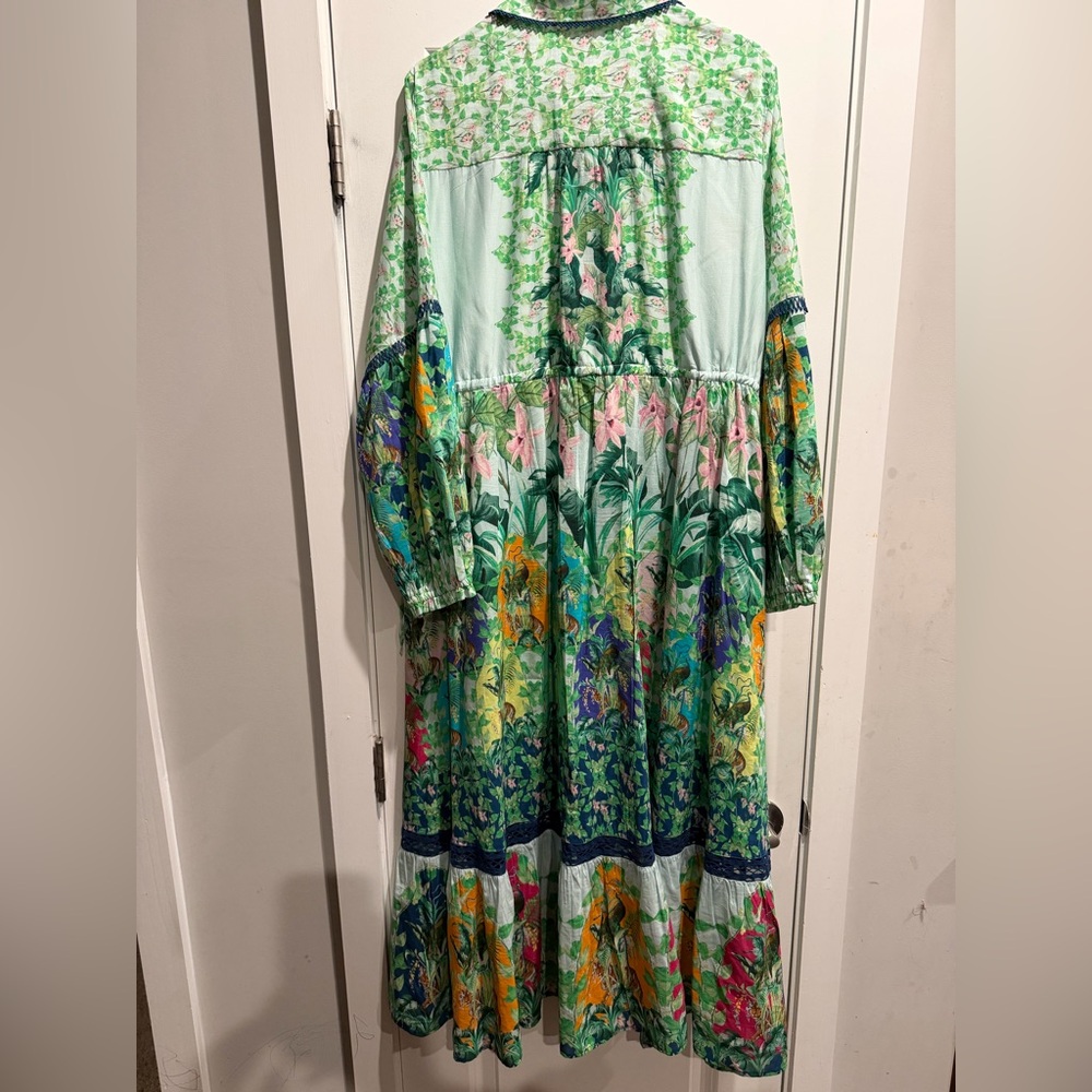 Anthropologie the Eleanora Long Sleeve Maxi Dress Size L - Picture 7 of 16
